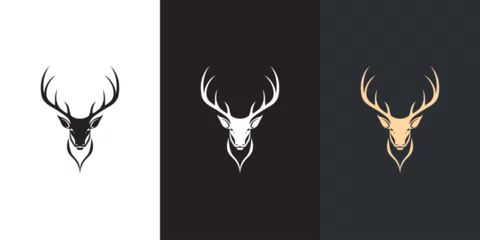 Fototapeten Deer head logo. Black, white and color formats. © Firat