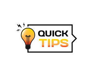 Quick tips or helpful tip label banner design vector