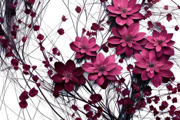 Fioletowe abstrakcyjne kwiaty. Generative AI - obrazy, fototapety, plakaty