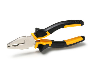 Fototapeta premium Orange pliers isolated on white background