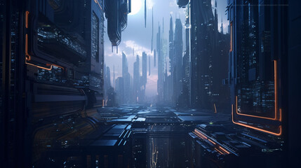 "Glimpses of Tomorrow: A Futuristic Technological Metropolis" AI Generated Image