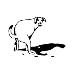 vector illustration of a dog peeing