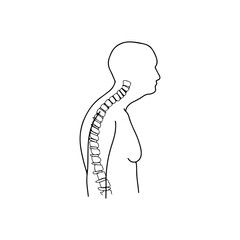 vector illustration of a person slouching