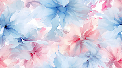 Seamless colorful pastel flowers background pattern tile
