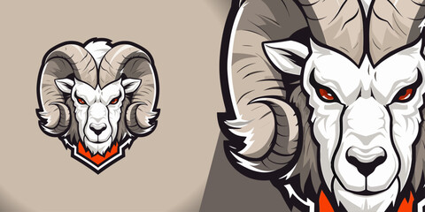 Dynamic Goat Logo: Powerful Illustration Vector Graphic for Sport and E-Sport Teams