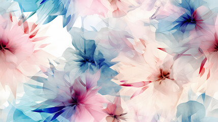 Seamless colorful pastel flowers background pattern tile