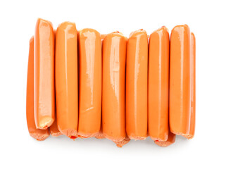 Tasty sausages isolated on white background