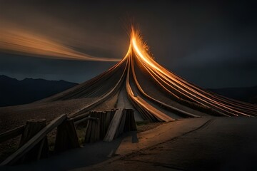 Fototapeta na wymiar sunset in the mountains generative by Al technology