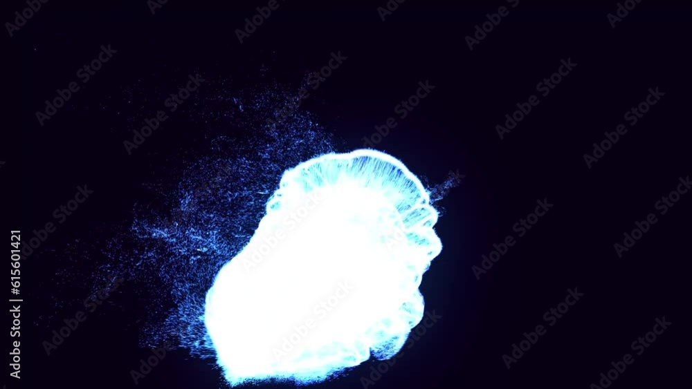 Poster colorful beautiful bg with lambent magic particles. glow particles spread like ink effect. luma matt