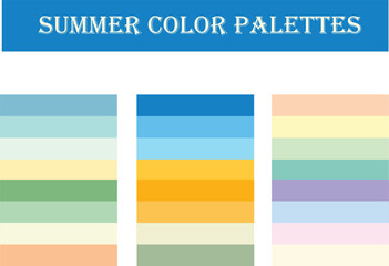 Summer Color Palettes  Vector Design Eps File Set