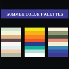 Summer Color Palettes Vector Design Eps File Set
