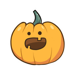Halloween pumpkin Icon on White Background.
