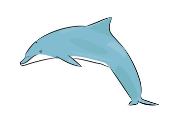 Dibujo de delfin saltando. © Nicolas