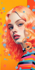 pop art portrait of a woman