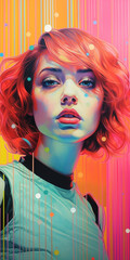 pop art portrait of a woman