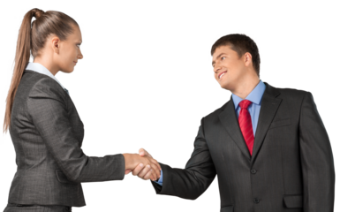 Portrait of Two Business People Shaking Hands