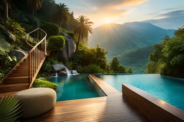 Poolside Wonders: Catchy AI-Generated Landscape and Pool Designs