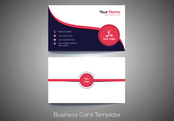 Corporate business card vector illustration double sided template