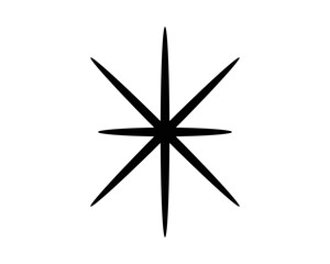 Vector sparkle icon. Single star, shine symbol, illustration.
