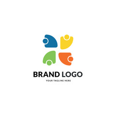 creative colorful social group logo