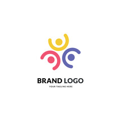 creative colorful social group logo