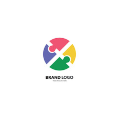 Puzzle Set Logo Vector Template Dowload