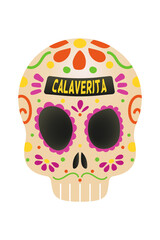 Ilustraci√≥n de calaverita de az√∫car de d√≠a de muertos con transparencia. Tradici√≥n de M√©xico.