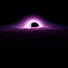Close up of Supermassive BlackHole. View of Galactic Center with gravitational collapse. The black hole is surrounded by an accretion disk