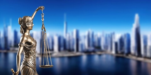 Legal and law. Statue of Justice with scales