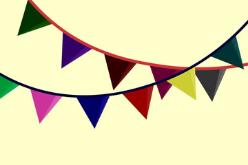 Obraz premium Set of garland in flat style, vector illustration