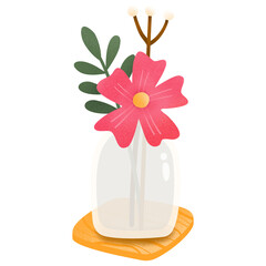 Cute flower in a vase illustration