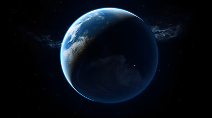 Fototapeta na wymiar 宇宙から見た地球の壮大な景観 No.002 | A Majestic View of Earth from Space Generative AI