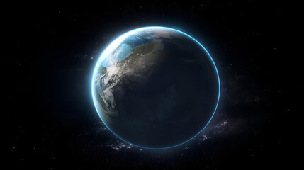 Fototapeta na wymiar 宇宙から見た地球の壮大な景観 No.010 | A Majestic View of Earth from Space Generative AI