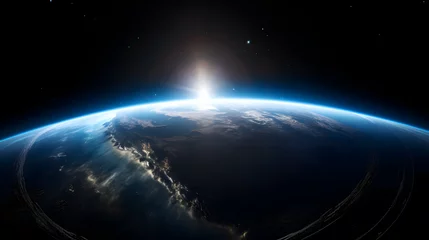 Fotobehang 宇宙から見た地球の壮大な景観 No.014   A Majestic View of Earth from Space Generative AI © Lumin5e616f1