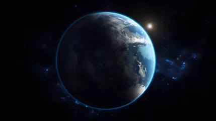 Fotobehang 宇宙から見た地球の壮大な景観 No.015   A Majestic View of Earth from Space Generative AI © Lumin5e616f1