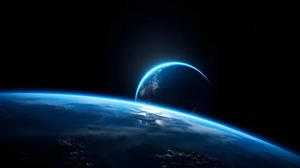 Fotobehang 宇宙から見た地球の壮大な景観 No.005   A Majestic View of Earth from Space Generative AI © Lumin5e616f1