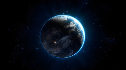 Fototapeta na wymiar 宇宙から見た地球の壮大な景観 No.012 | A Majestic View of Earth from Space Generative AI