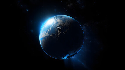 Fototapeta na wymiar 宇宙から見た地球の壮大な景観 No.003 | A Majestic View of Earth from Space Generative AI