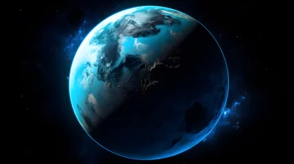 Fotobehang 宇宙から見た地球の壮大な景観 No.016   A Majestic View of Earth from Space Generative AI © Lumin5e616f1