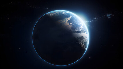 Fototapeta na wymiar 宇宙から見た地球の壮大な景観 No.017 | A Majestic View of Earth from Space Generative AI