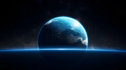 Fotobehang 宇宙から見た地球の壮大な景観 No.018   A Majestic View of Earth from Space Generative AI © Lumin5e616f1