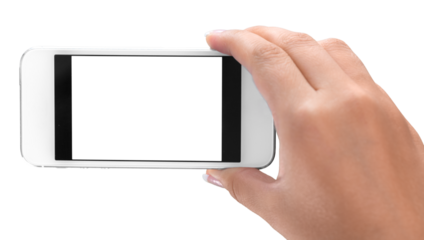 Hand Holding an iPhone with Blank Screen