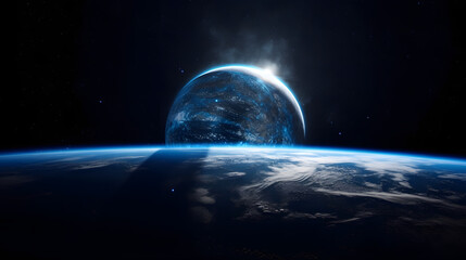 宇宙から見た地球の壮大な景観 No.020 | A Majestic View of Earth from Space Generative AI - obrazy, fototapety, plakaty
