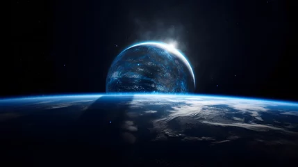 Fotobehang 宇宙から見た地球の壮大な景観 No.020   A Majestic View of Earth from Space Generative AI © Lumin5e616f1