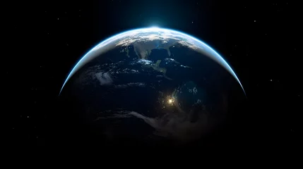 Crédence de cuisine en verre imprimé Pleine Lune arbre 宇宙から見た地球の壮大な景観 No.024   A Majestic View of Earth from Space Generative AI