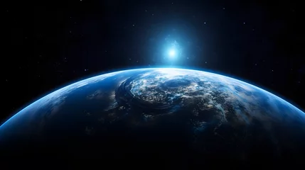 Fotobehang 宇宙から見た地球の壮大な景観 No.025   A Majestic View of Earth from Space Generative AI © Lumin5e616f1