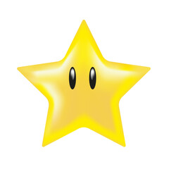Yellow Super Star Cartoon Icon Game 