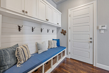 mudroom with a bench