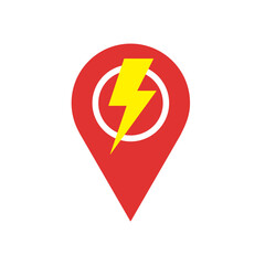 Electric car charge station map pin