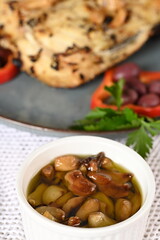 rustic potato roasted with garlic and spices snack
